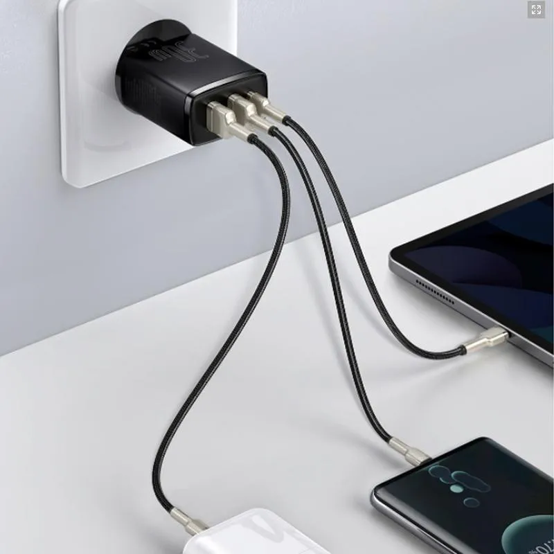 МЗП Baseus Compact Quick Charger PD30W+QC3.0 Чорний — фото 4