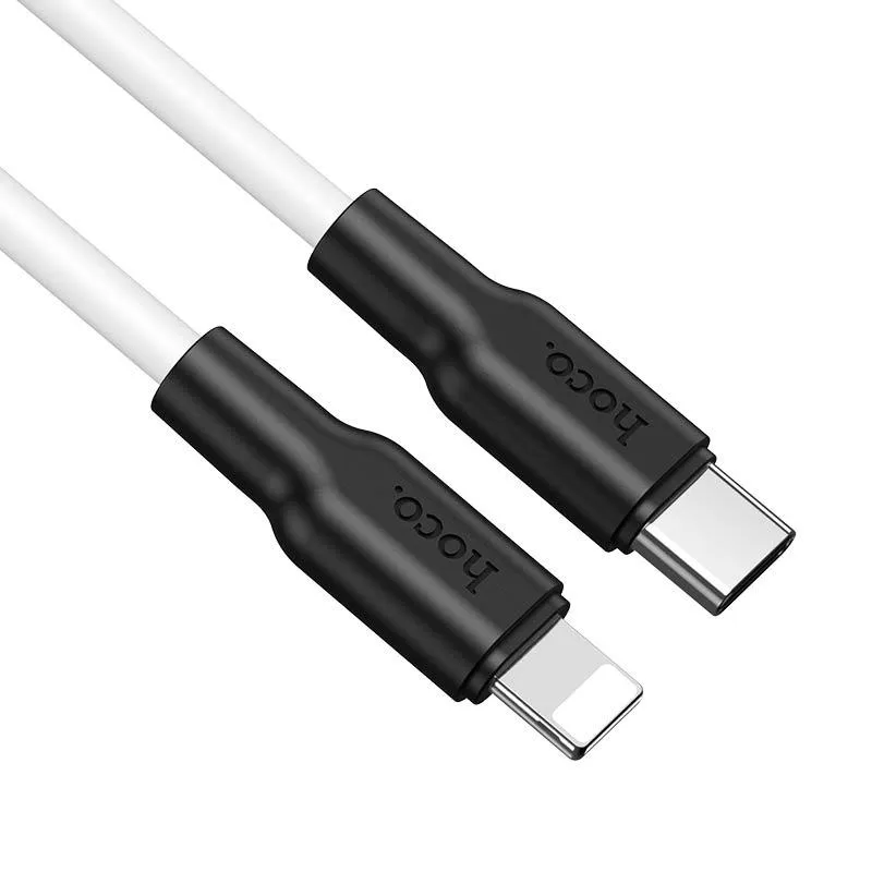 Дата кабель Hoco X21 Plus Silicone Type-C to Lightning Чорний / Білий — фото 2