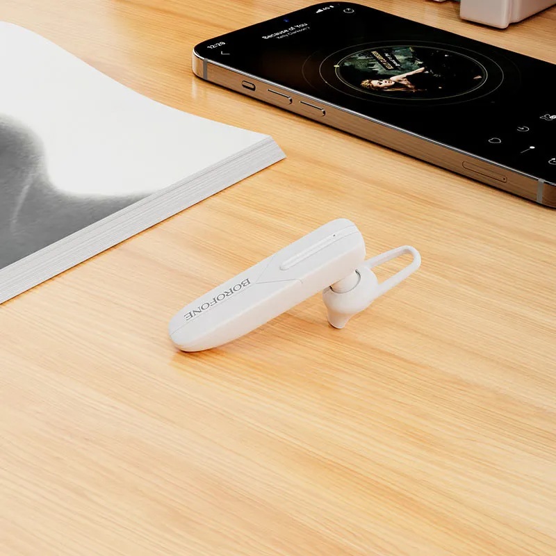 Bluetooth моно-гарнітура Borofone BC36 Lucky Білий — фото 3