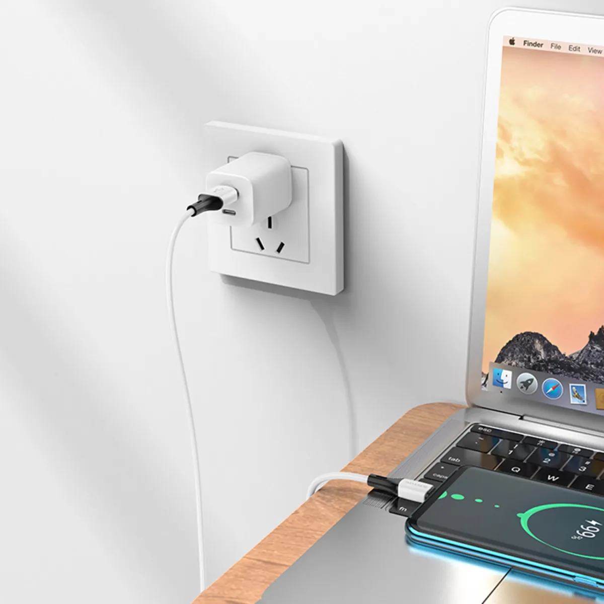 Дата кабель Borofone BX79 USB to Lightning Білий — фото 3