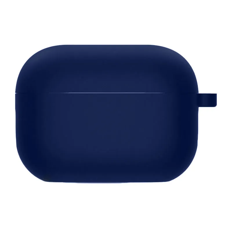 Силіконовий футляр з мікрофіброю для навушників Airpods Pro 2 / Pro Темно-синій / Midnight blue