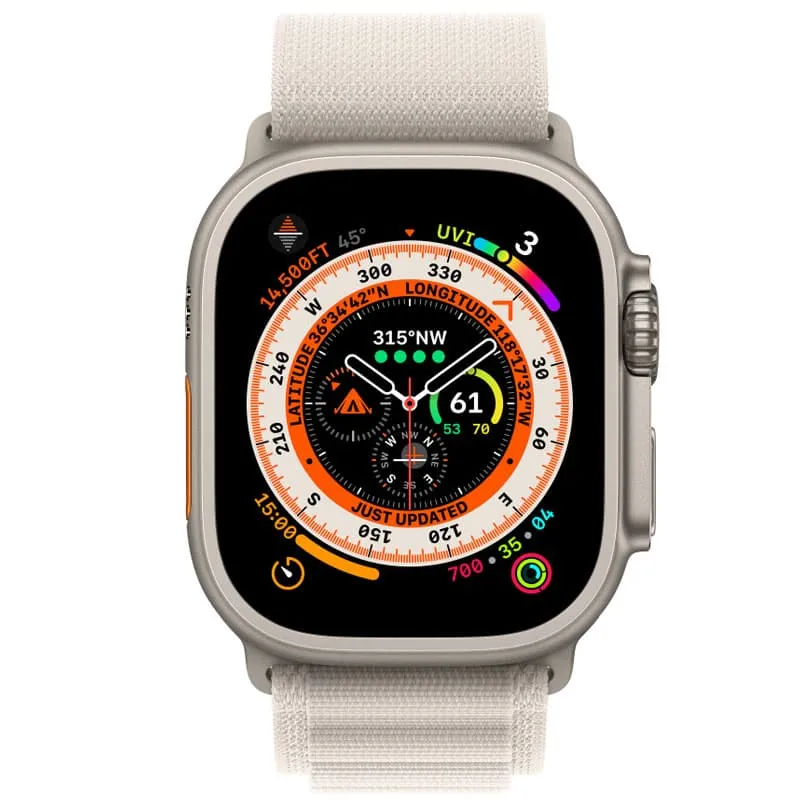 Ремінець Alpine Loop для Apple Watch 42 /44/45/46/49mm Сірий / Starlight — фото 2