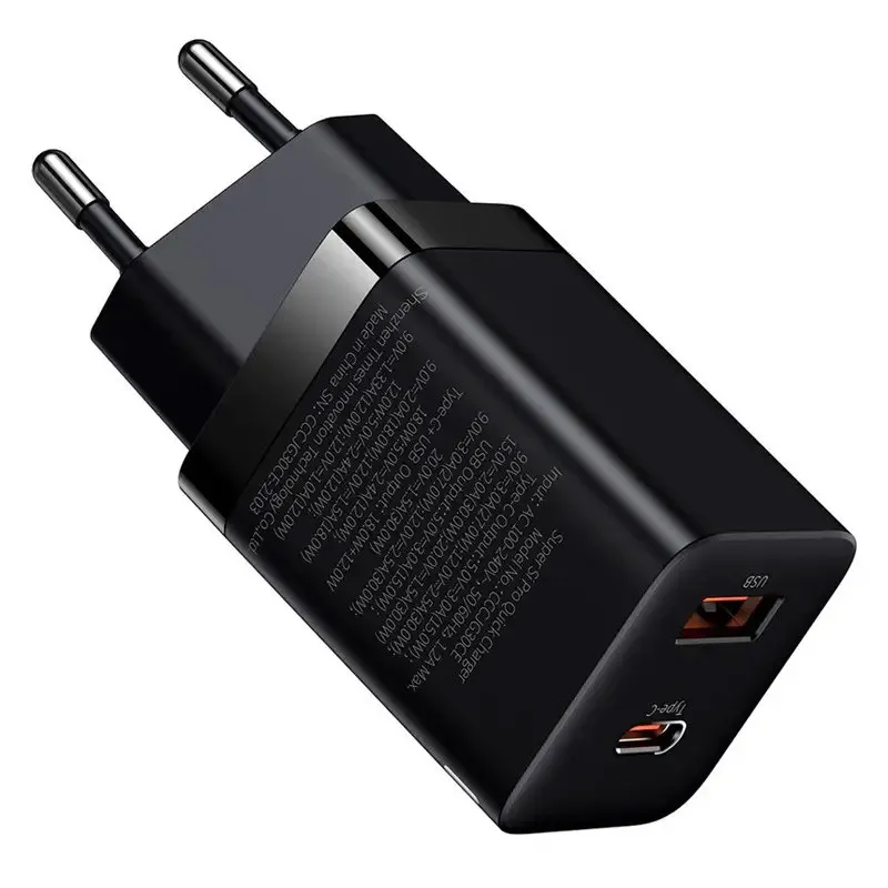 МЗП Baseus Super Si Pro Quick Charger PD30W+QC3.0 Black — фото 3