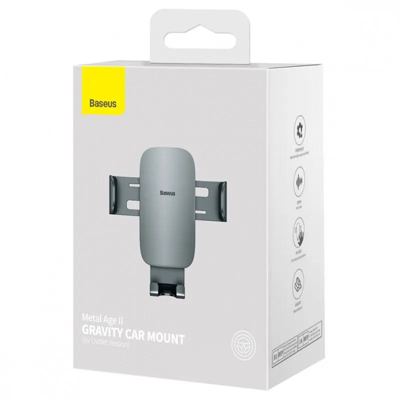 Автотримач Baseus Metal Age 2 Gravity Car Mount Dark Grey — фото 6