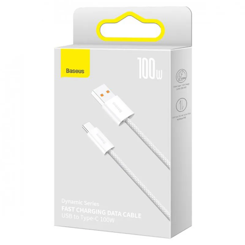 Дата кабель Baseus Dynamic Series USB to Type-C 100W White — фото 5