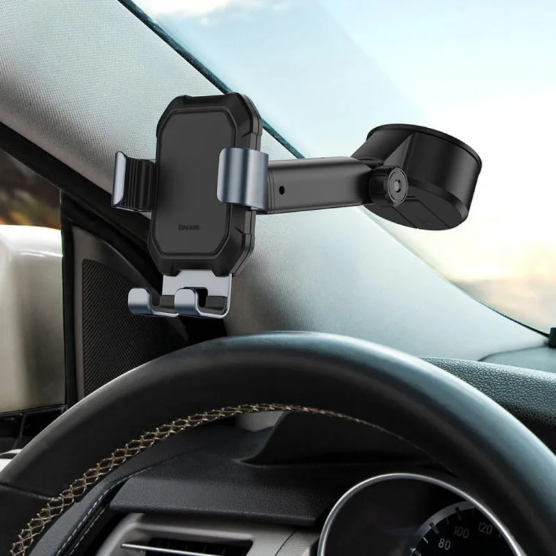 Автотримач Baseus Tank gravity car mount with suction base Tarnish Black — фото 4