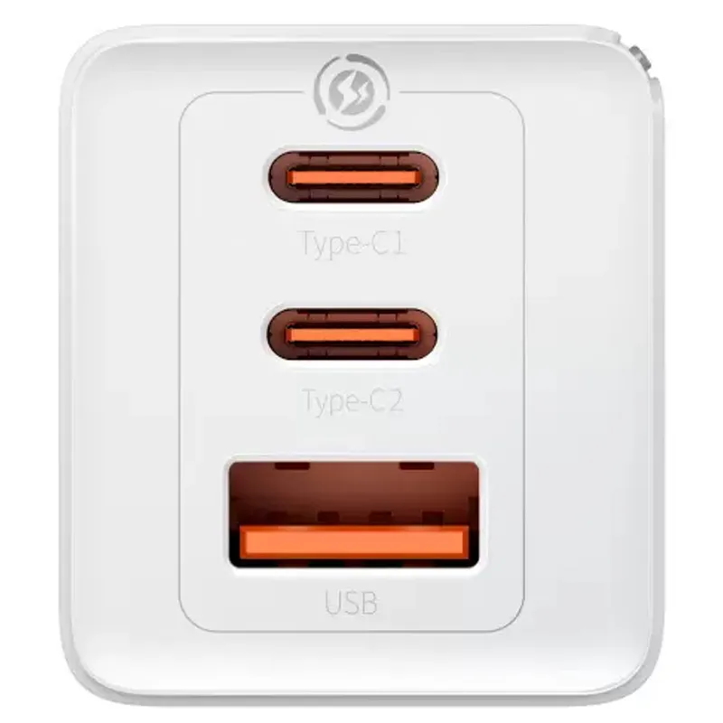 МЗП Baseus GaN5 Pro PD65W+QC3.0 + кабель Type-C to Type-C White — фото 3