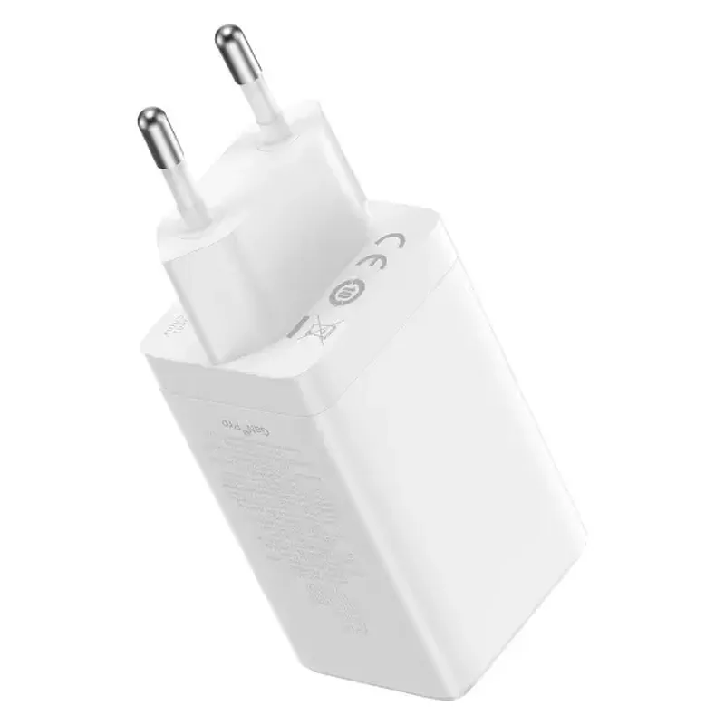МЗП Baseus GaN5 Pro PD65W+QC3.0 + кабель Type-C to Type-C White — фото 4