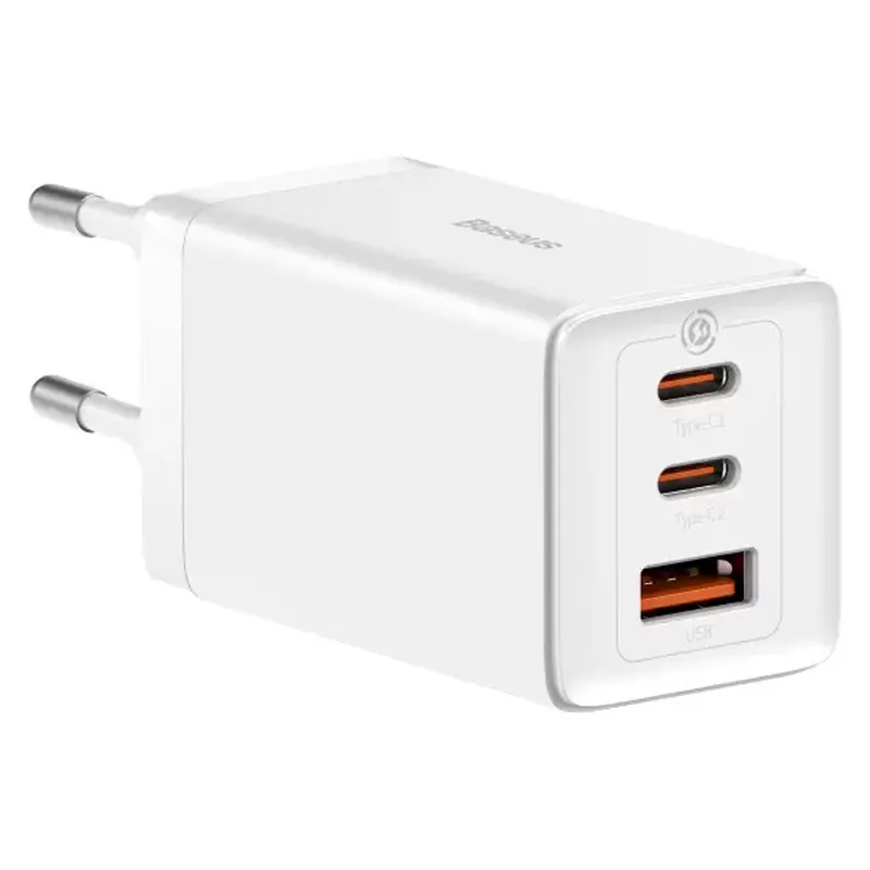 МЗП Baseus GaN5 Pro PD65W+QC3.0 + кабель Type-C to Type-C White — фото 5