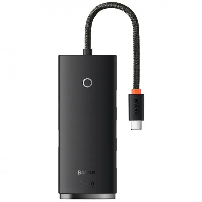 Перехідник HUB Baseus Lite Series 4in1 (Type-C to 4xUSB 3.0) 25cm (WKQX03) Black