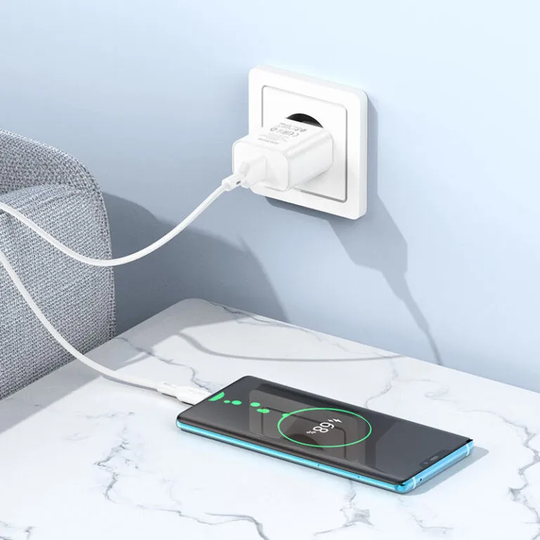 МЗП Borofone BA72A Spring QC3.0 + кабель USB to Type-C White — фото 3
