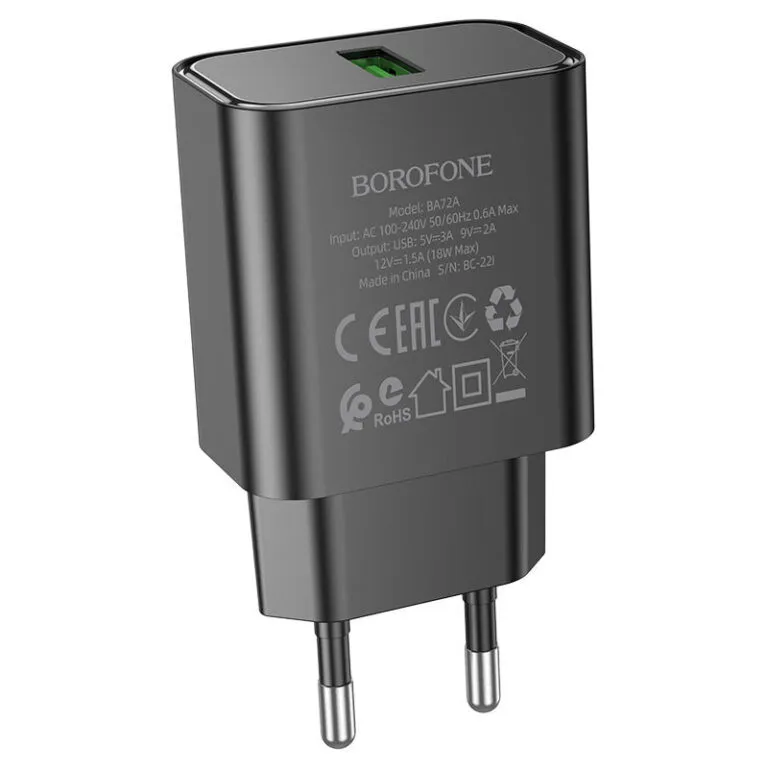 МЗП Borofone BA72A Spring QC3.0 Black