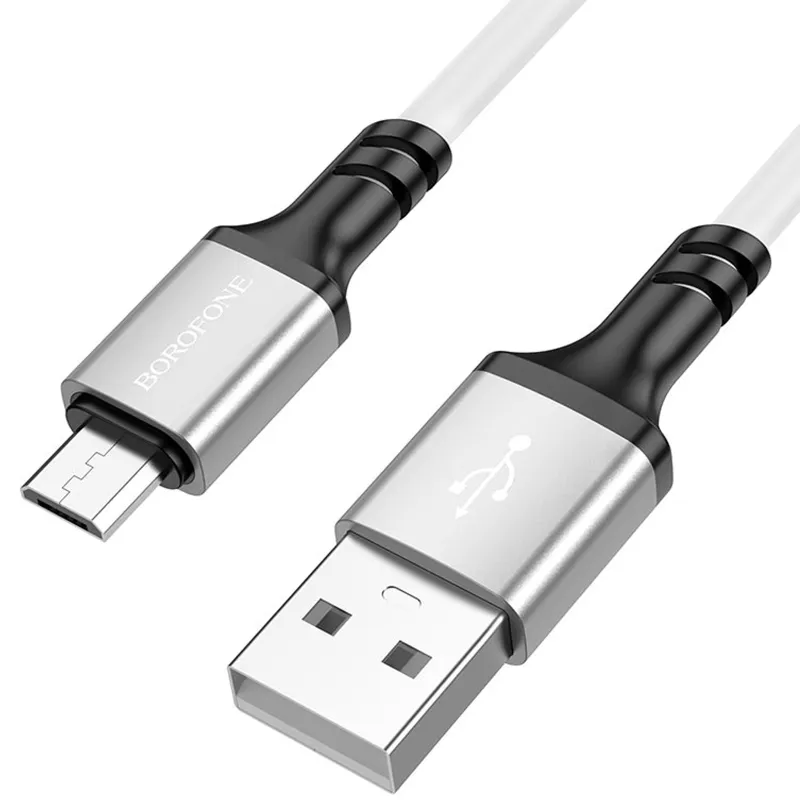 Дата кабель Borofone BX83 Famous USB to MicroUSB 2.4A White — фото 2