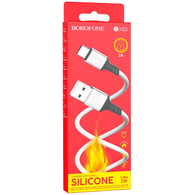 Дата кабель Borofone BX83 Famous USB to Type-C 3A White — фото 4