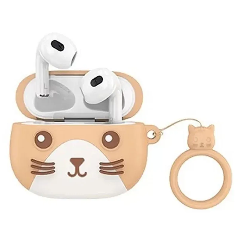 Бездротові TWS навушники Hoco EW46 Cat Face Case Khaki Cat