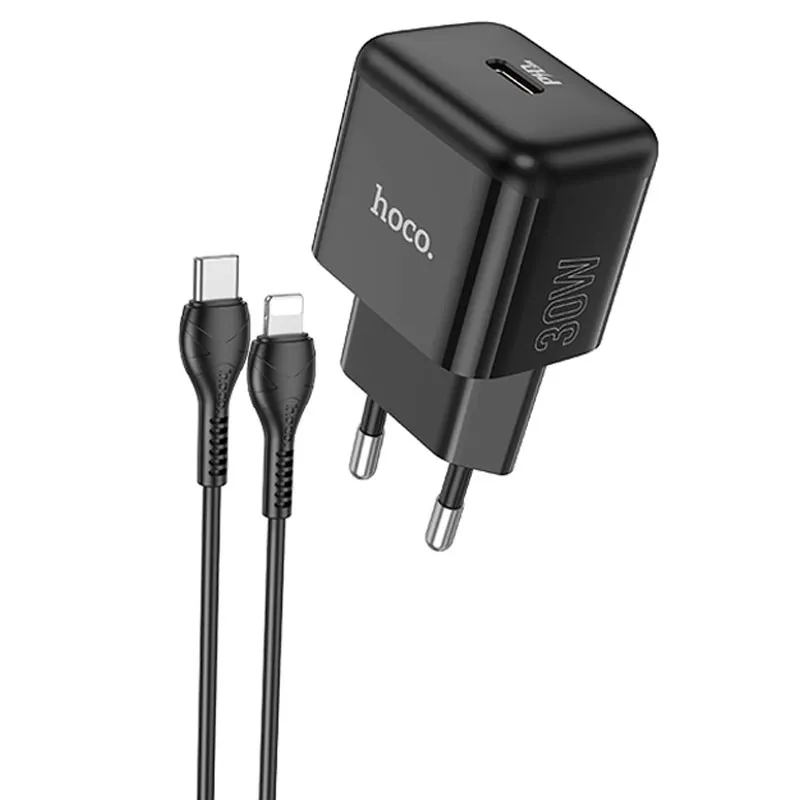 МЗП Hoco N32 Glory PD30W + кабельType-C to Lightning Black