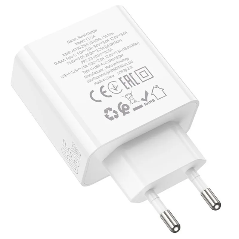 МЗП Hoco C113A Awesome PD65W White — фото 3