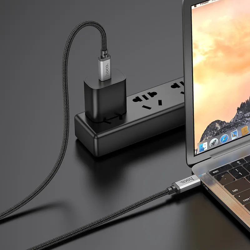 Дата кабель Hoco US05 Type-C to Type-C 100W USB4 40Gbps Black — фото 3