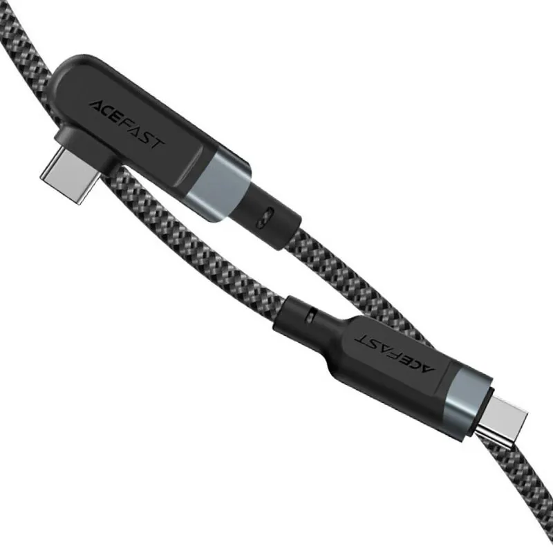 Дата кабель Acefast C5-03 USB-C to USB-C 100W right angled aluminum alloy Black — фото 2