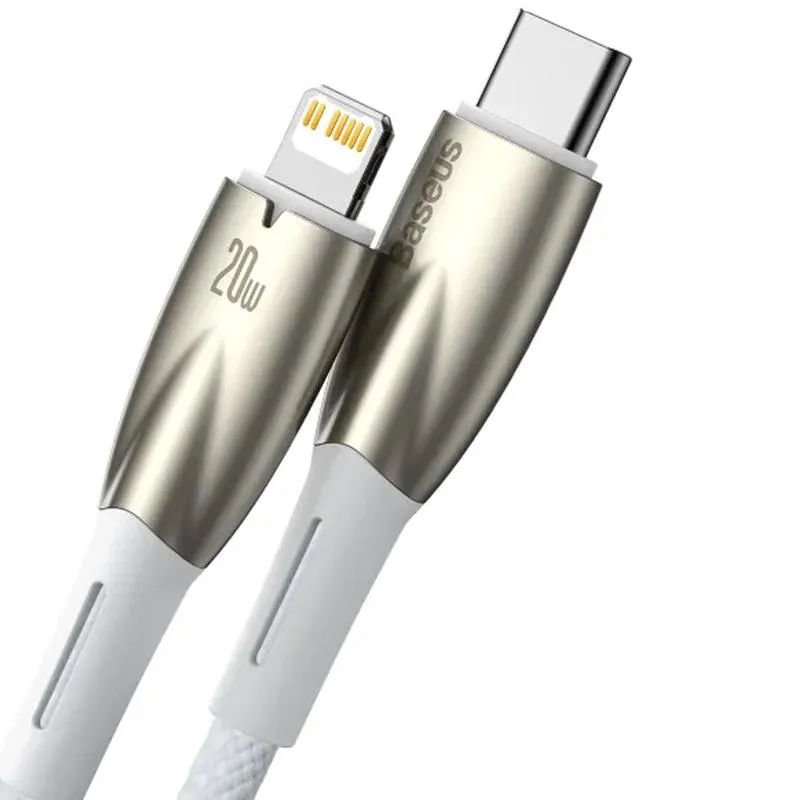 Дата кабель Baseus Glimmer Series Fast Charging Data Cable Type-C to Lightning 20W 1m White — фото 2