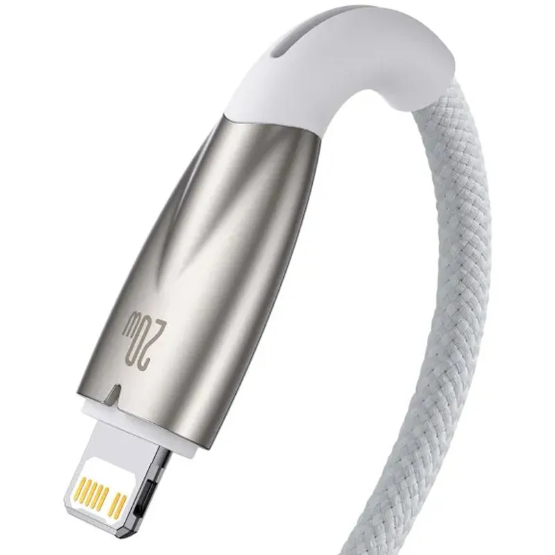 Дата кабель Baseus Glimmer Series Fast Charging Data Cable Type-C to Lightning 20W 1m White — фото 3