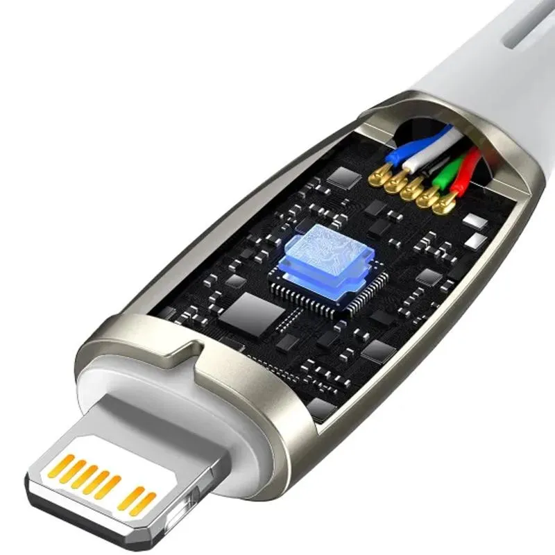 Дата кабель Baseus Glimmer Series Fast Charging Data Cable Type-C to Lightning 20W 1m White — фото 4
