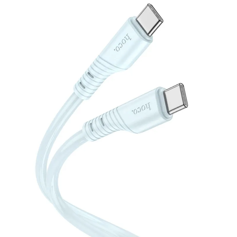 Дата кабель Hoco X97 Crystal color Type-C to Type-C 60W Light blue