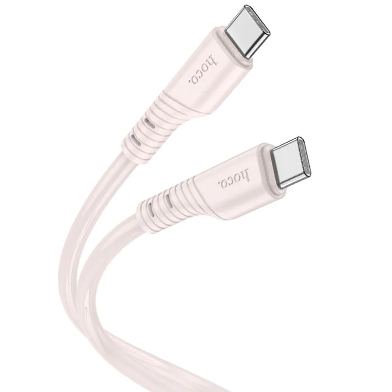 Дата кабель Hoco X97 Crystal color Type-C to Type-C 60W Light pink
