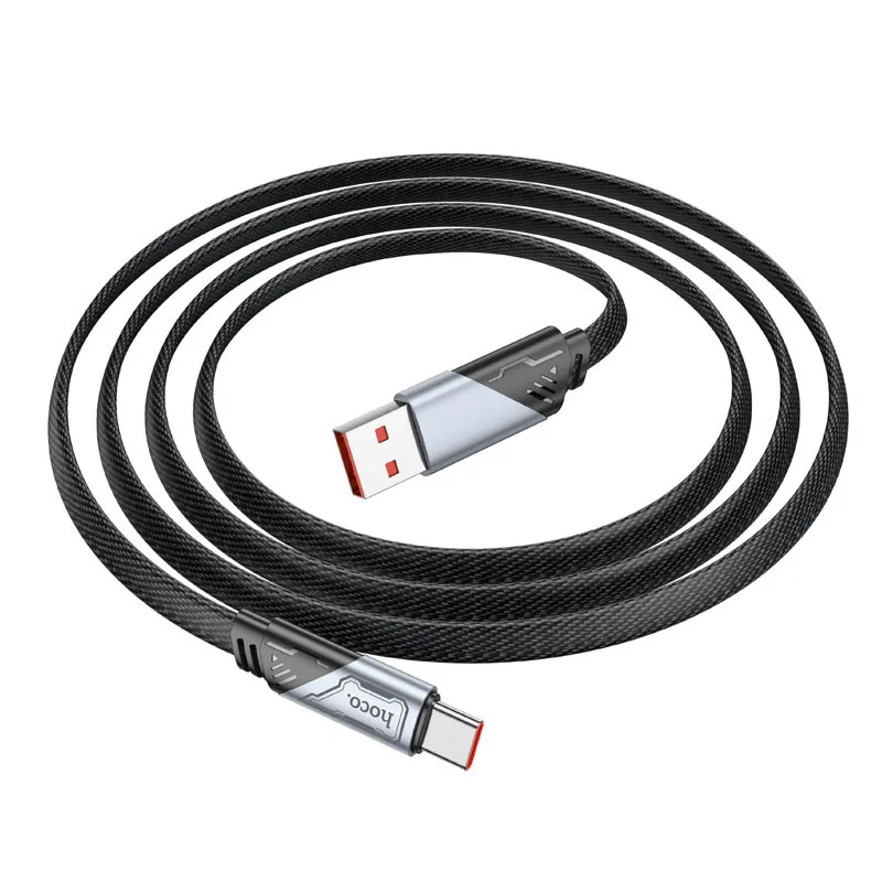 Дата кабель Hoco U119 Machine charging data USB to Type-C 5A Black — фото 3