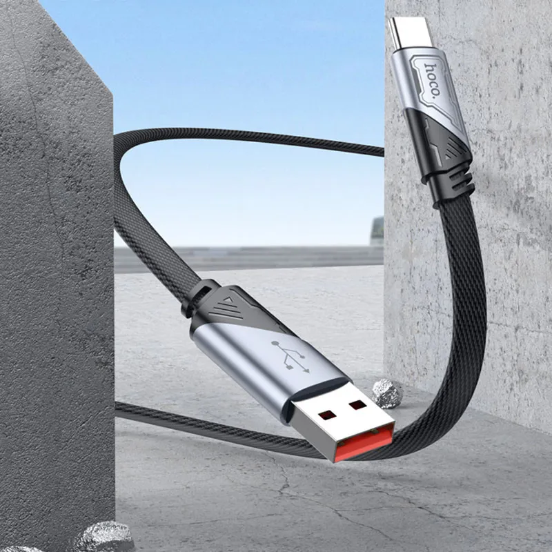 Дата кабель Hoco U119 Machine charging data USB to Type-C 5A Black — фото 4