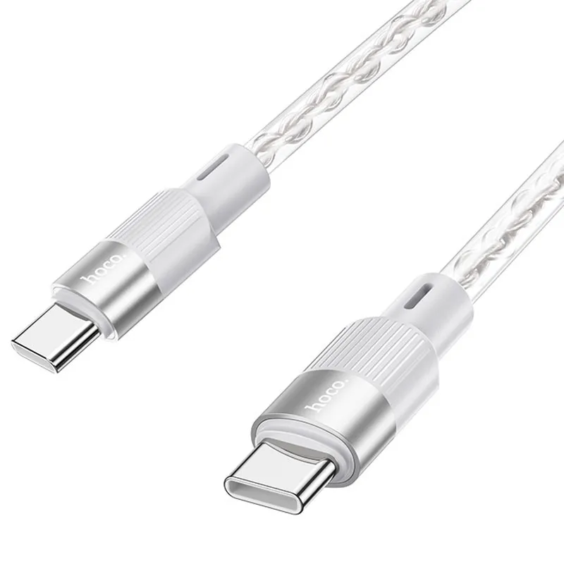 Дата кабель Hoco X99 Crystal Junction Type-C to Type-C 60W Gray — фото 3