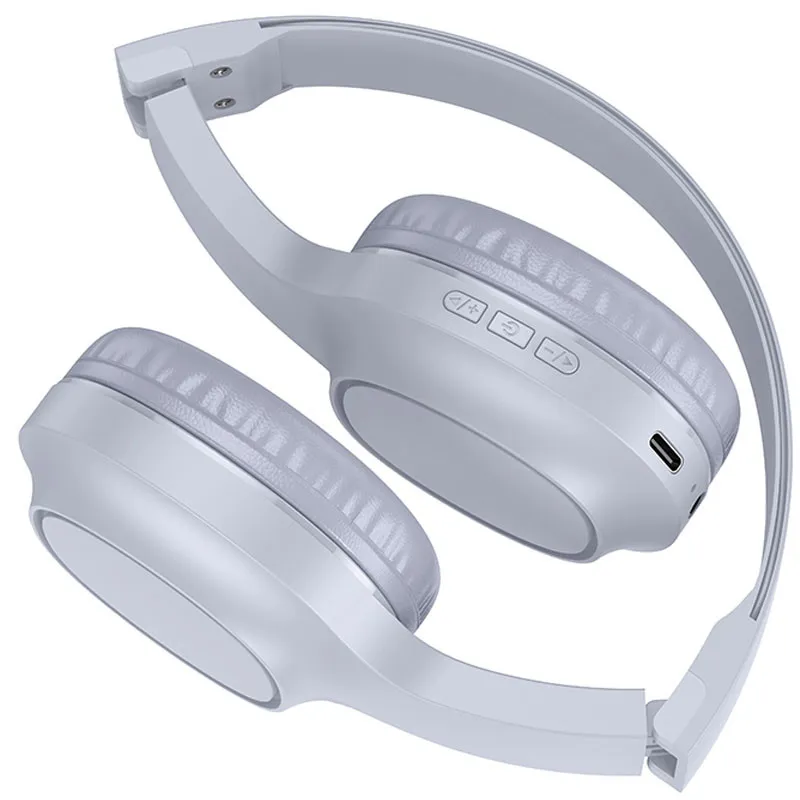 Накладні бездротові навушники Hoco W46 Charm Light blue gray — фото 2