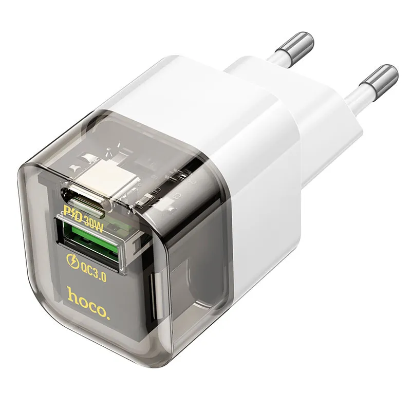 МЗП Hoco C131A Platium PD30W+QC3.0 Transparent black — фото 2