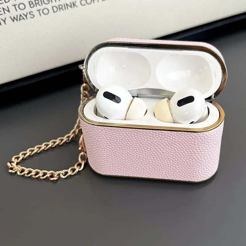 Шкіряний футляр Suitcase для навушників AirPods 3 Pink — фото 3