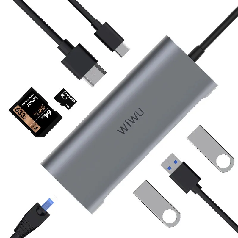 Перехідник HUB WIWU Alpha 831HRT Grey