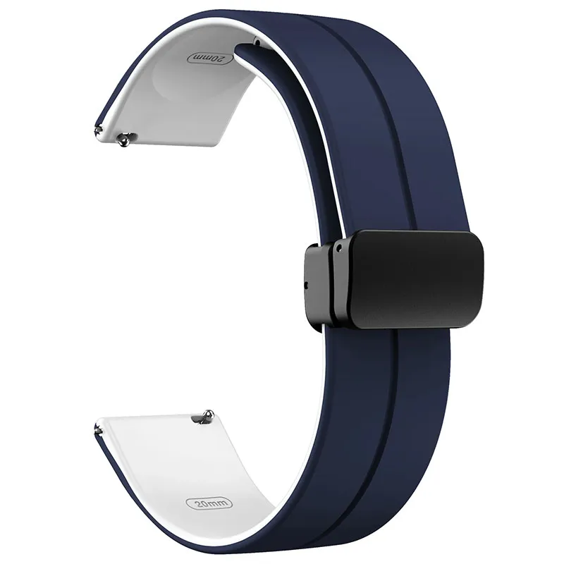 Силіконовий ремінець Classy для Smart Watch 20mm Blue / White — фото 2