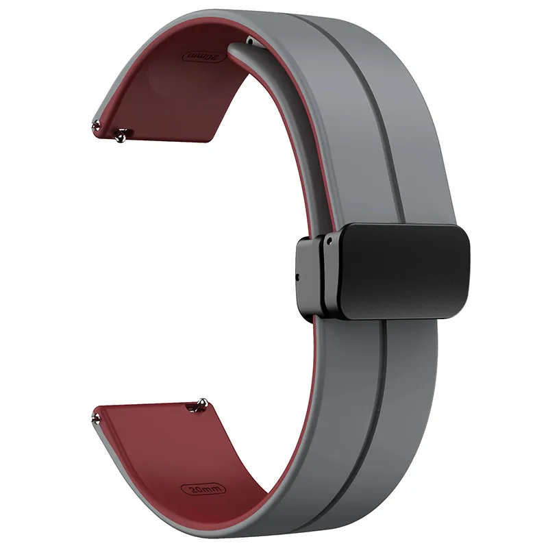 Силіконовий ремінець Classy для Smart Watch 20mm Grey / Plum — фото 2