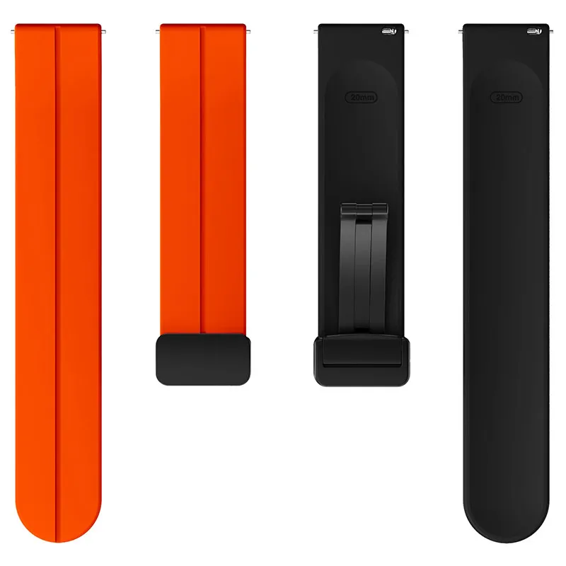 Силіконовий ремінець Classy для Smart Watch 20mm Orange / Black — фото 3