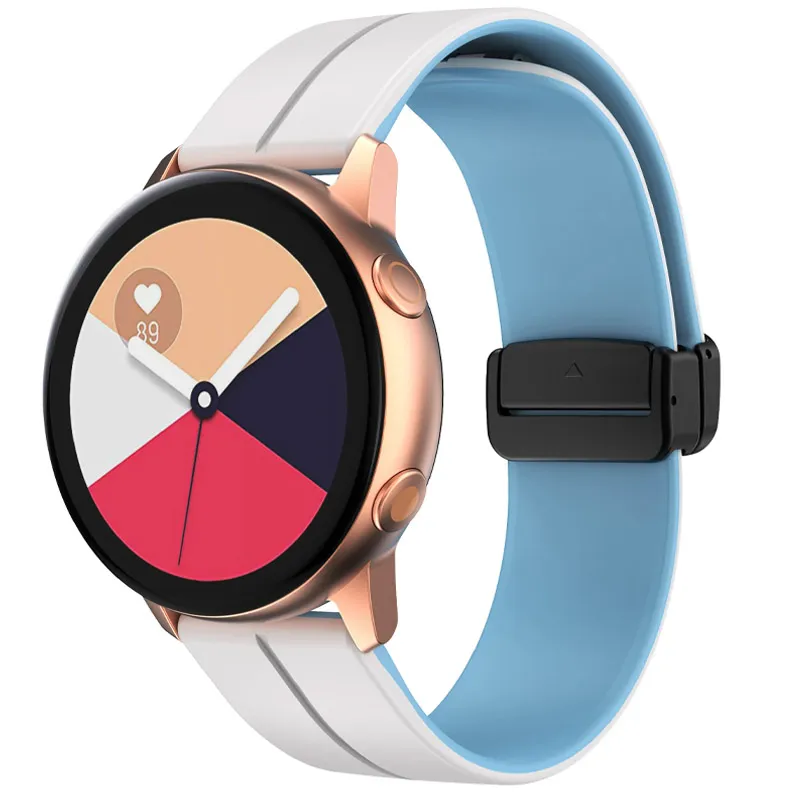 Силіконовий ремінець Classy для Smart Watch 20mm White / Blue