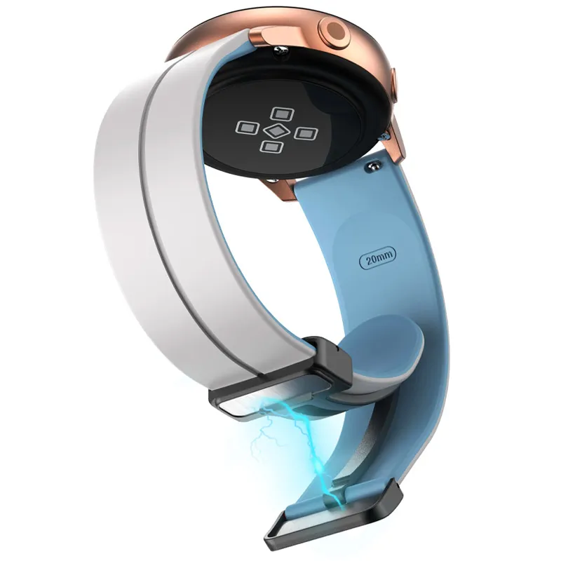 Силіконовий ремінець Classy для Smart Watch 20mm White / Blue — фото 3
