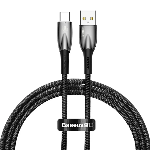 Дата кабель Baseus Glimmer Series Fast Charging Data Cable USB to Type-C 100W 1m Black