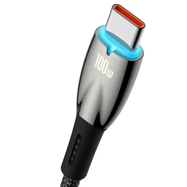 Дата кабель Baseus Glimmer Series Fast Charging Data Cable USB to Type-C 100W 1m Black — фото 2