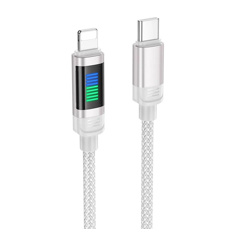 Дата кабель Hoco U126 Lantern 27W Type-C to Lightning Gray