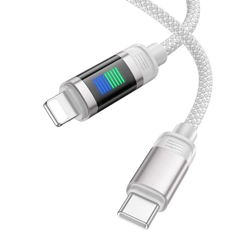 Дата кабель Hoco U126 Lantern 27W Type-C to Lightning Gray — фото 3