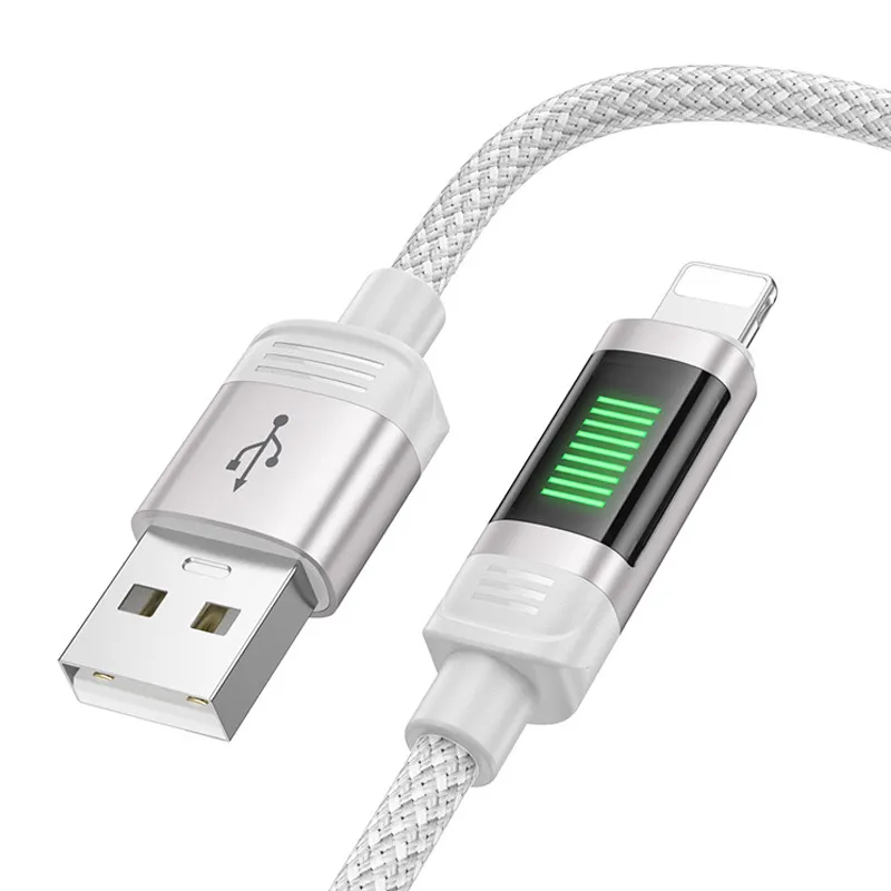 Дата кабель Hoco U126 Lantern 2.4A USB to Lightning Gray — фото 2