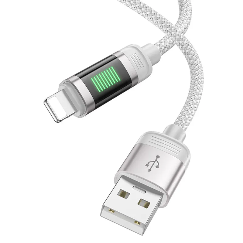 Дата кабель Hoco U126 Lantern 2.4A USB to Lightning Gray — фото 3