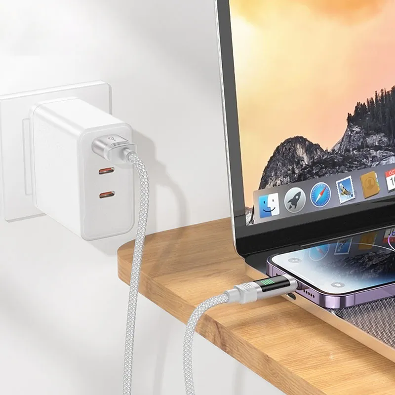 Дата кабель Hoco U126 Lantern 2.4A USB to Lightning Gray — фото 4