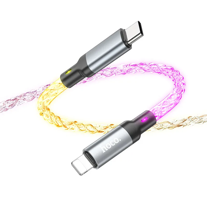 Дата кабель Hoco U112 Shine Type-C to Lightning 20W Gray — фото 3