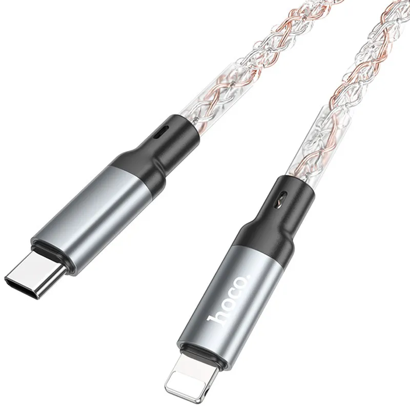 Дата кабель Hoco U112 Shine Type-C to Lightning 20W Gray — фото 4