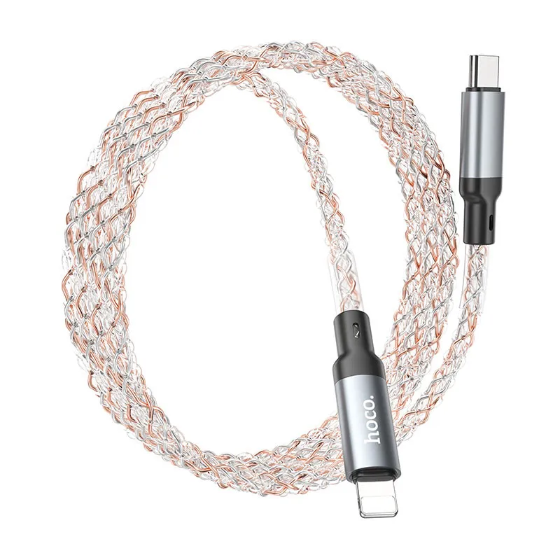 Дата кабель Hoco U112 Shine Type-C to Lightning 20W Gray — фото 7